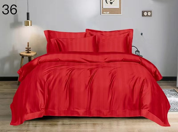 6-teiliges Hotel-Bettwäsche-Set aus fein gewebter Baumwolle, doppelt Rot