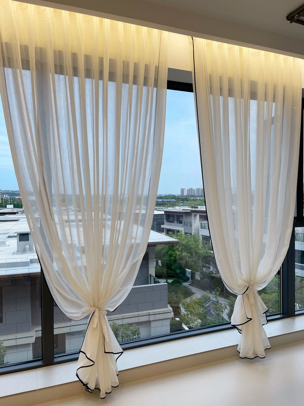 Vorhang im Französischen Stil – mit 10 cm Kräuselband (1 Stück)