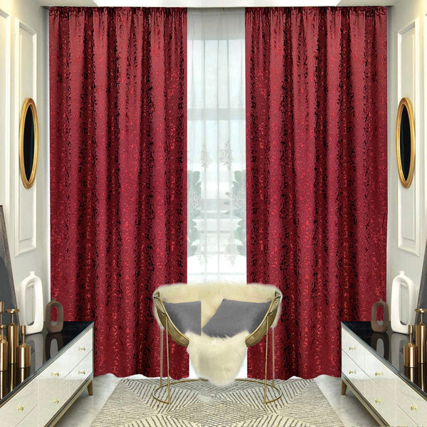 STAR Halbblickdichter Stoff Rot – mit Kräuselband (1 Stück)