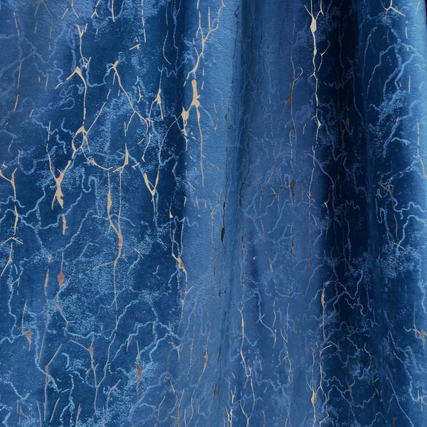 Luxuriöser Samtvorhäng HAVANA 80% Verdunkelung Dunkelblau – mit Kräuselband (1 Stück)