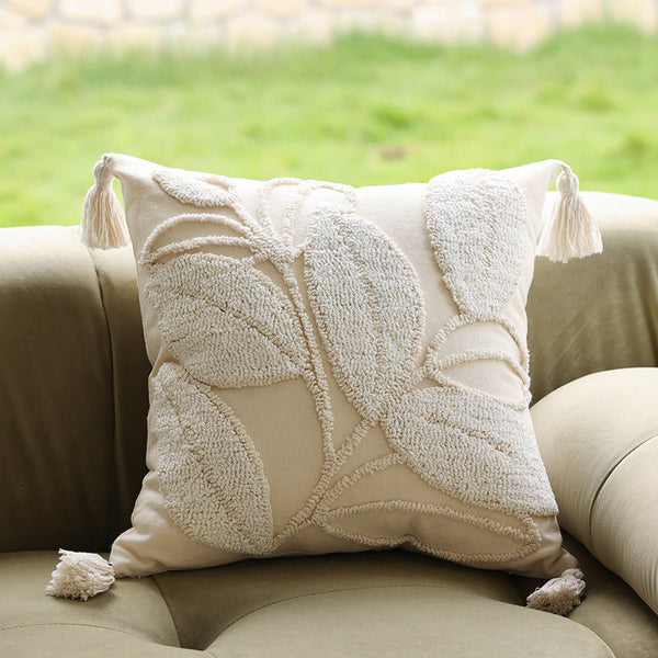 Dekokissen mit Blättermuster 45x45 cm