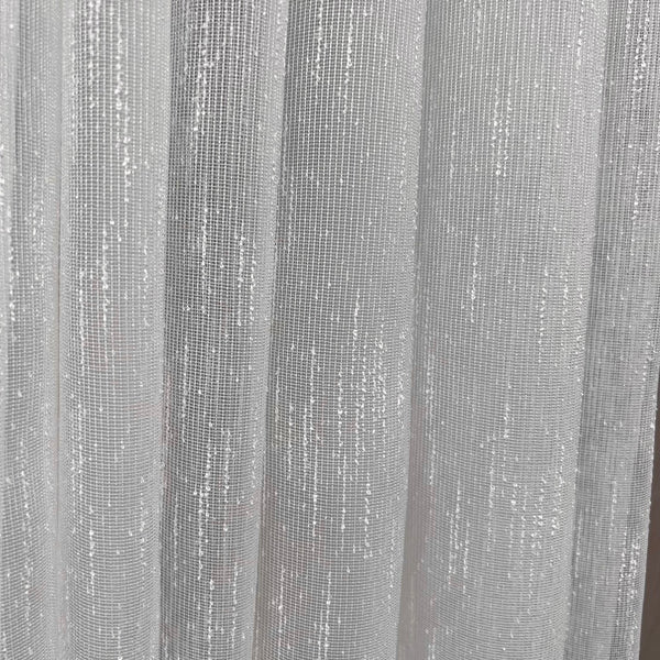 Gardine mit Streifen MILAN Elfenbein – mit Kräuselband (1 Stück)