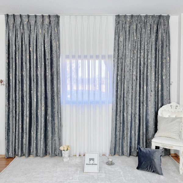 Luxuriöser Samtvorhäng ALPIN Hellgrau – mit Kräuselband (1 Stück)