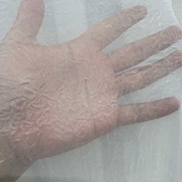 Gardine mit Knittereffekt CRUSH Weiß - mit Kräuselband (1 Stück)