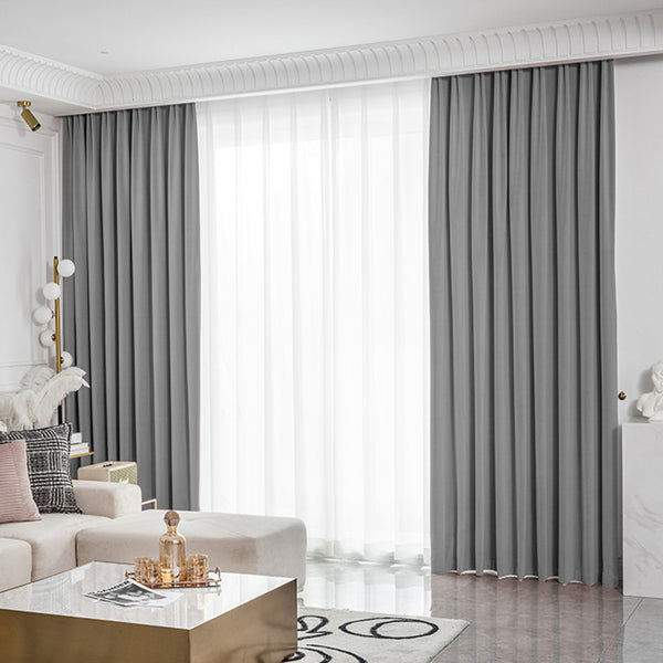 Samt Vorhang 70% halbdeckend Grau – mit Kräuselband (1 Stück)