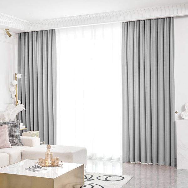 Samt Vorhang 70% halbdeckend Hellgrau – mit Kräuselband (1 Stück)