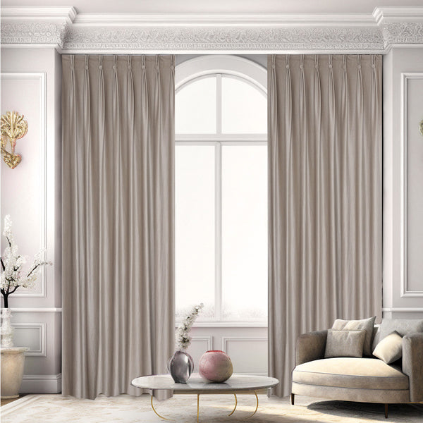 Samt Vorhang 80% Verdunkelung Creme – mit Kräuselband (1 Stück)