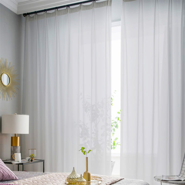 Seidiger Schleiervorhang Grau – mit Kräuselband (1 Stück)