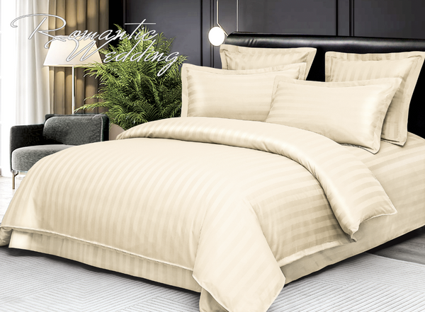 6-teiliges Hotel-Bettwäsche-Set aus fein gewebter Baumwolle, doppelt Gelb