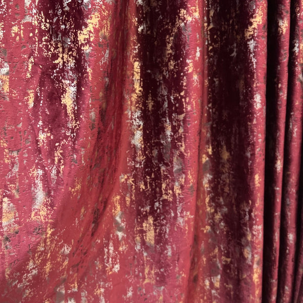 Luxuriöser Samtvorhäng ALPIN Rot – mit Kräuselband (1 Stück)