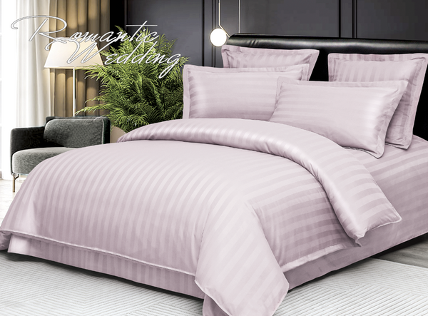 6-teiliges Hotel-Bettwäsche-Set aus fein gewebter Baumwolle, doppelt Hellviolett