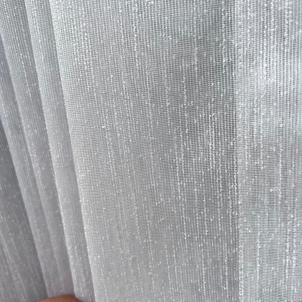 Gardine mit Streifen MILAN Weiß – mit Kräuselband (1 Stück)