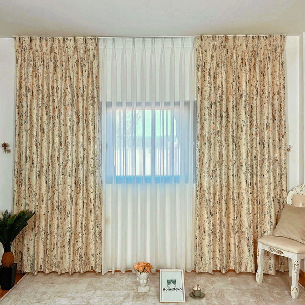 Luxuriöser Samtvorhäng ALPIN Beige – mit Kräuselband (1 Stück)