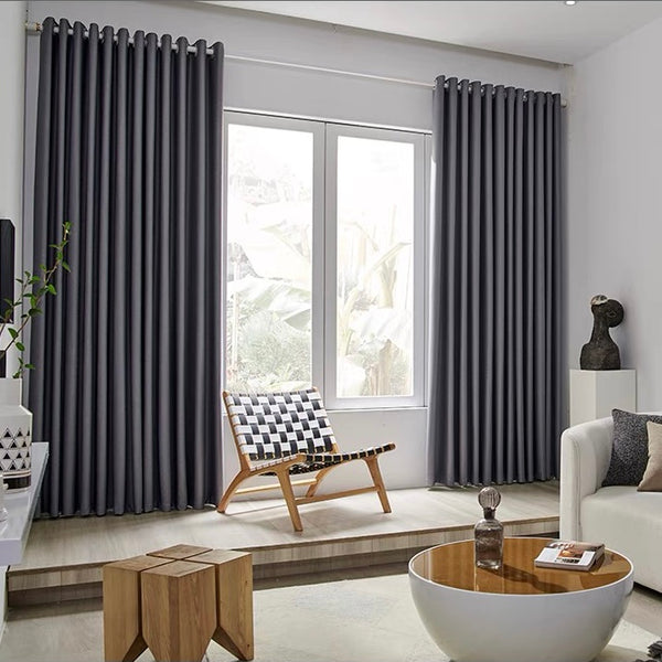 Samt Vorhang 80 % Verdunkelung Graphitgrau – mit Kräuselband (1 Stück)