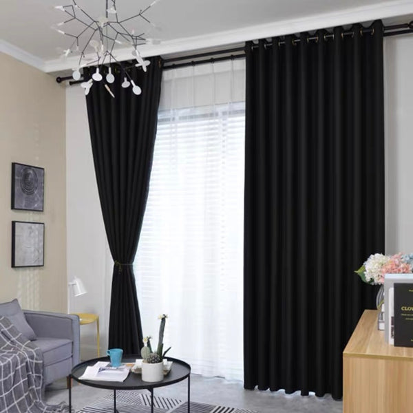 Samt Vorhang 70% halbdeckend Schwarz – mit Kräuselband (1 Stück)