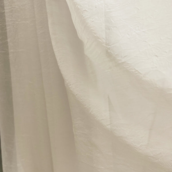 Gardine mit Knittereffekt CRUSH Elfenbein - mit Kräuselband (1 Stück)