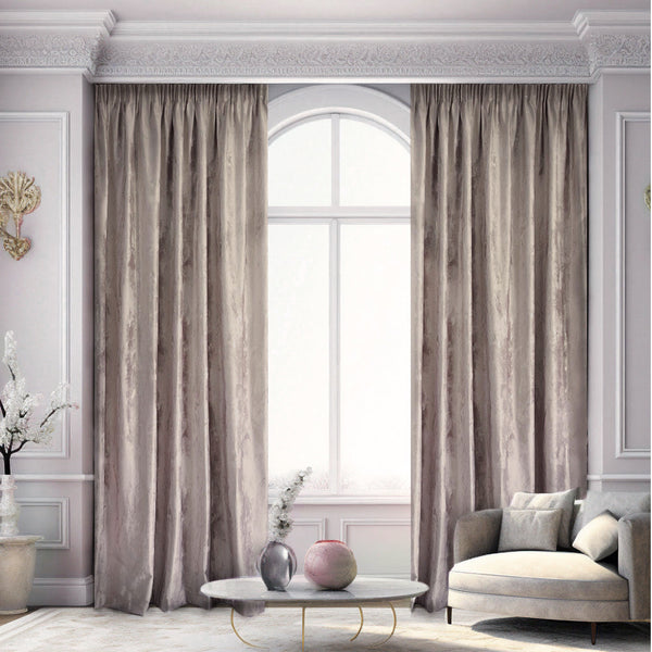 Luxuriöser Samtvorhäng 80% Verdunkelung Creme – mit Kräuselband (1 Stück)