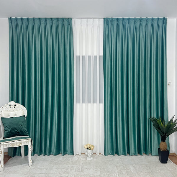 Samt Vorhang 70% halbdeckend Mintgrün – mit Kräuselband (1 Stück)