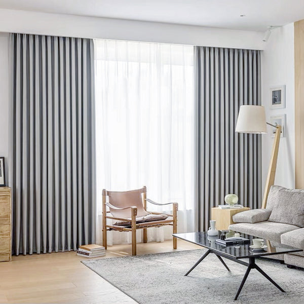 Samt Vorhang 80 % Verdunkelung Hellgrau – mit Kräuselband (1 Stück)