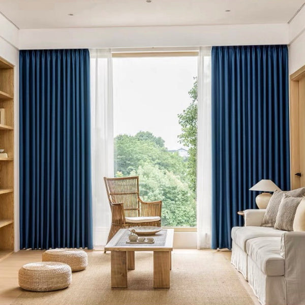 Samt Vorhang 80% Verdunkelung Dunkelblau – mit Kräuselband (1 Stück)