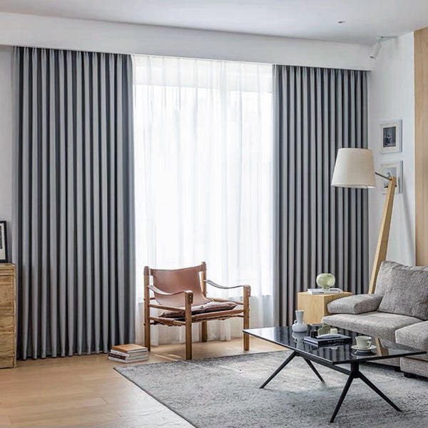 Samt Vorhang 80 % Verdunkelung Mittelgrau – mit Kräuselband (1 Stück)