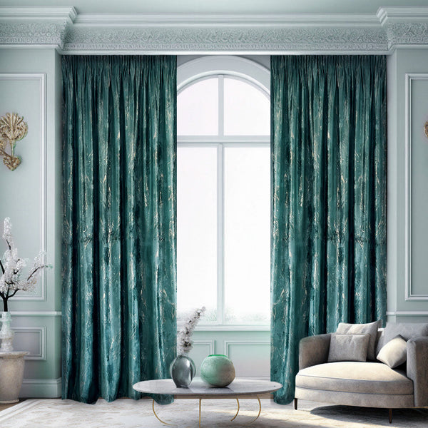 Luxuriöser Samtvorhäng 80% Verdunkelung Grün – mit Kräuselband (1 Stück)