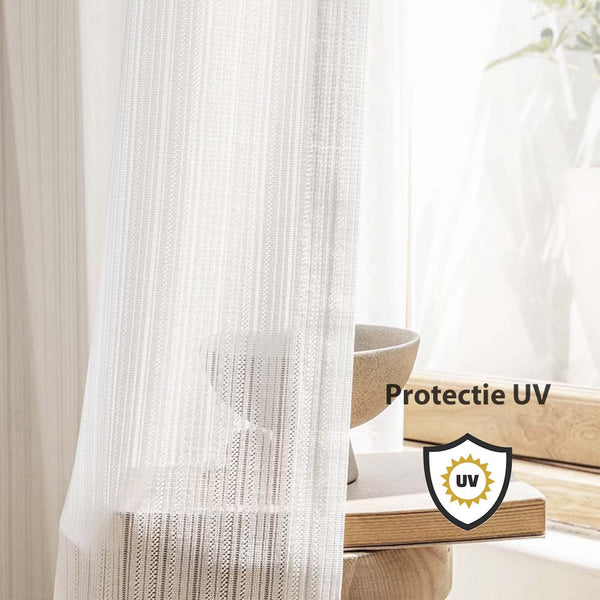 Gardinen mit UV-Schutz Elfenbein – mit Kräuselband (1 Stück)