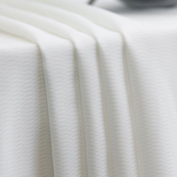 Dichter Gardinen Seidenähnliche Geometrische Muster Elfenbein – mit Kräuselband (1 Stück)