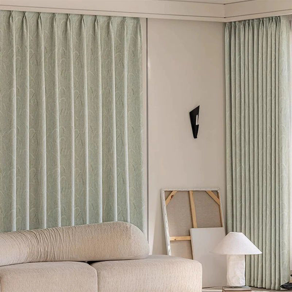 Vorhang Creamy Velvet floral Blumen Muster 95% Verdunkelung Olive – mit Kräuselband (1 Stück)