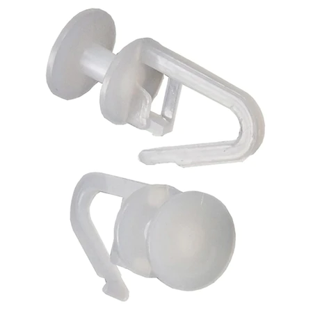 Faltengleiter Rundkopf für Gardinenschienen und Innenlaufstangen (Packung mit 100 Stück)